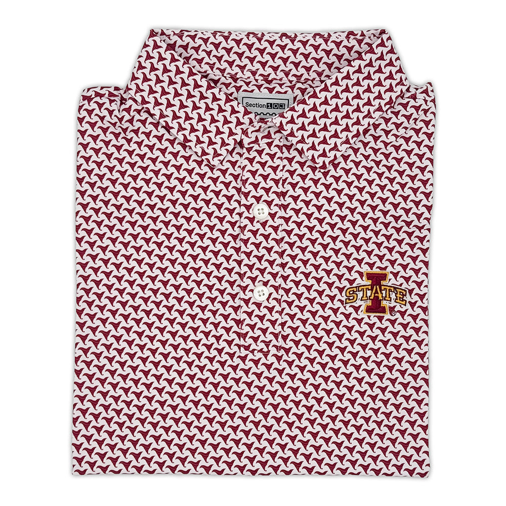 Iowa State Vintage Tornado Pattern Performance Polo