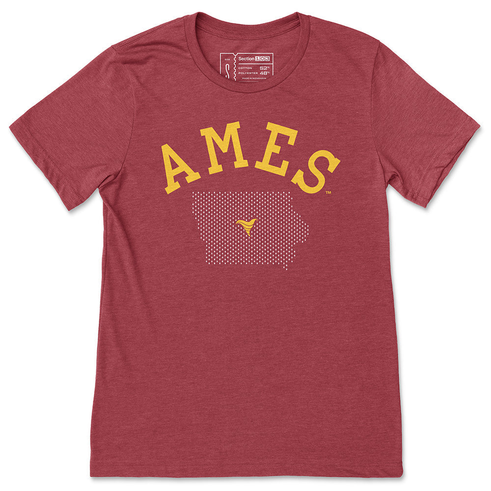 Iowa State Ames Mesh Map T-Shirt