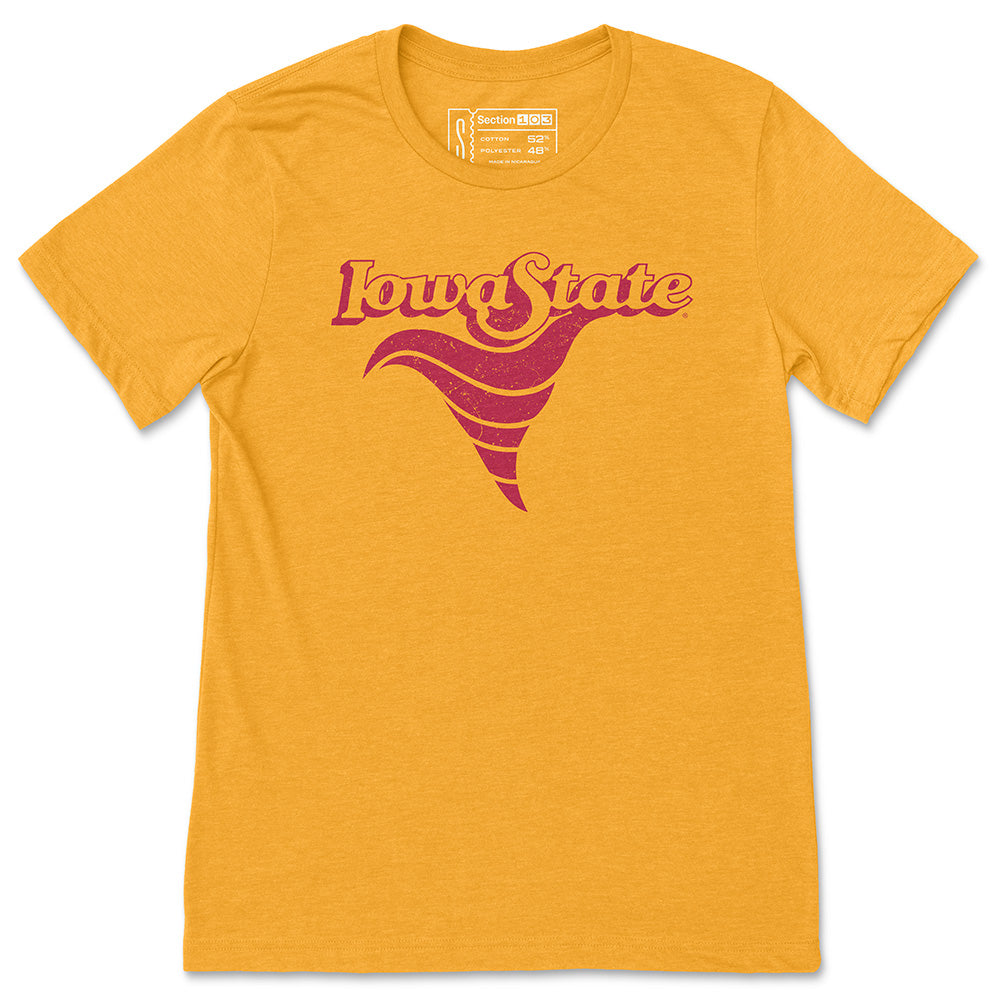 Iowa State Vintage Tornado Logo T-Shirt, Gold