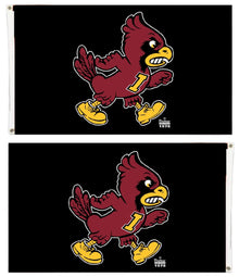 Iowa State Black Angry Cy 2 Sided Flag