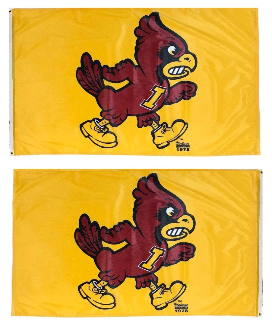Iowa State Cyclones Flag 3x5 Vintage Cy Gold 2 Sided