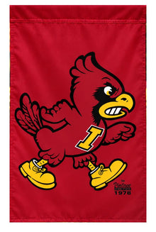 Iowa State Cyclones Vintage Angry Cy 2-Sided Cardinal Garden Flag 13x18