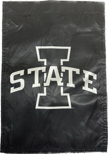 Iowa State Garden Flag 2 Sided Black White Logo