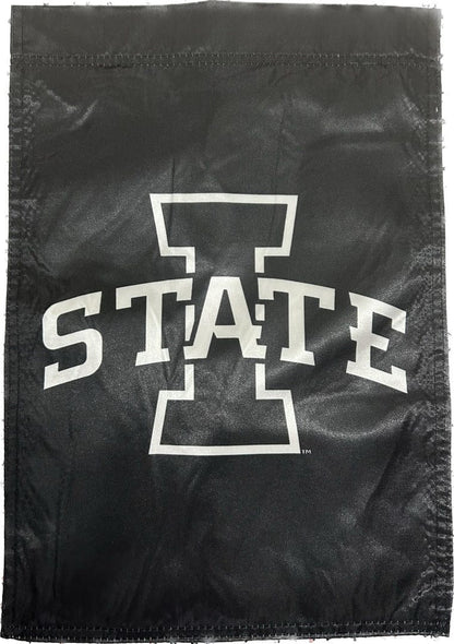 Iowa State Garden Flag 2 Sided Black White Logo