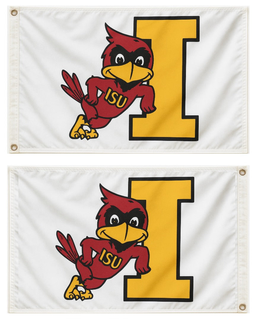 Iowa State Leaning Cy 2 Sided Flag 3x5