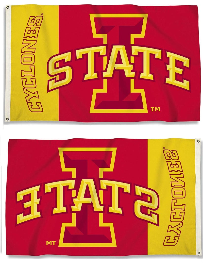 Iowa State University Flag 3x5 Cyclones I State Logo Red Gold