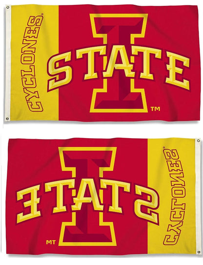 Iowa State University Flag 3x5 Cyclones I State Logo Red Gold