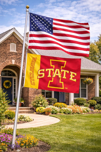 Iowa State University Flag 3x5 Cyclones I State Logo Red Gold