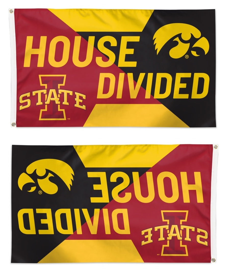 Iowa State vs Iowa Flag 3x5 House Divided Rivalry
