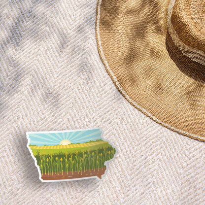 Iowa Corn Bumper Sticker - Cute Midwest Farm Decal