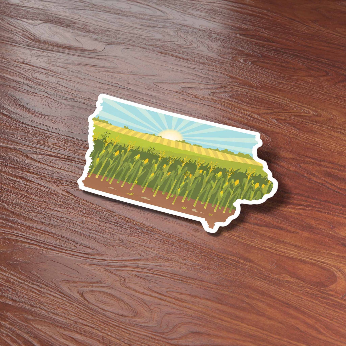 Iowa Corn Bumper Sticker - Cute Midwest Farm Decal