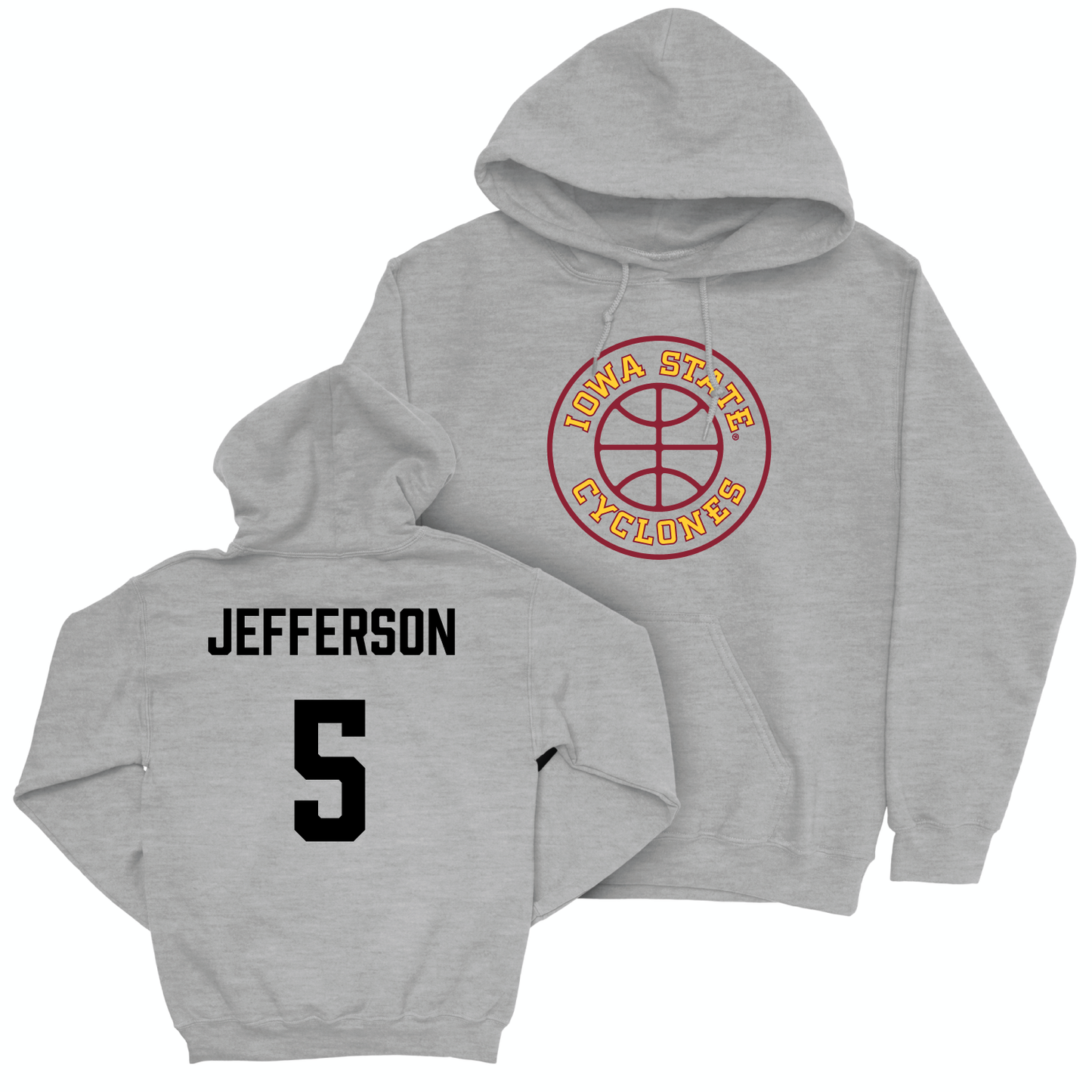 Iowa State Men's Basketball Sport Grey Hardwood Hoodie - Joshua Jefferson