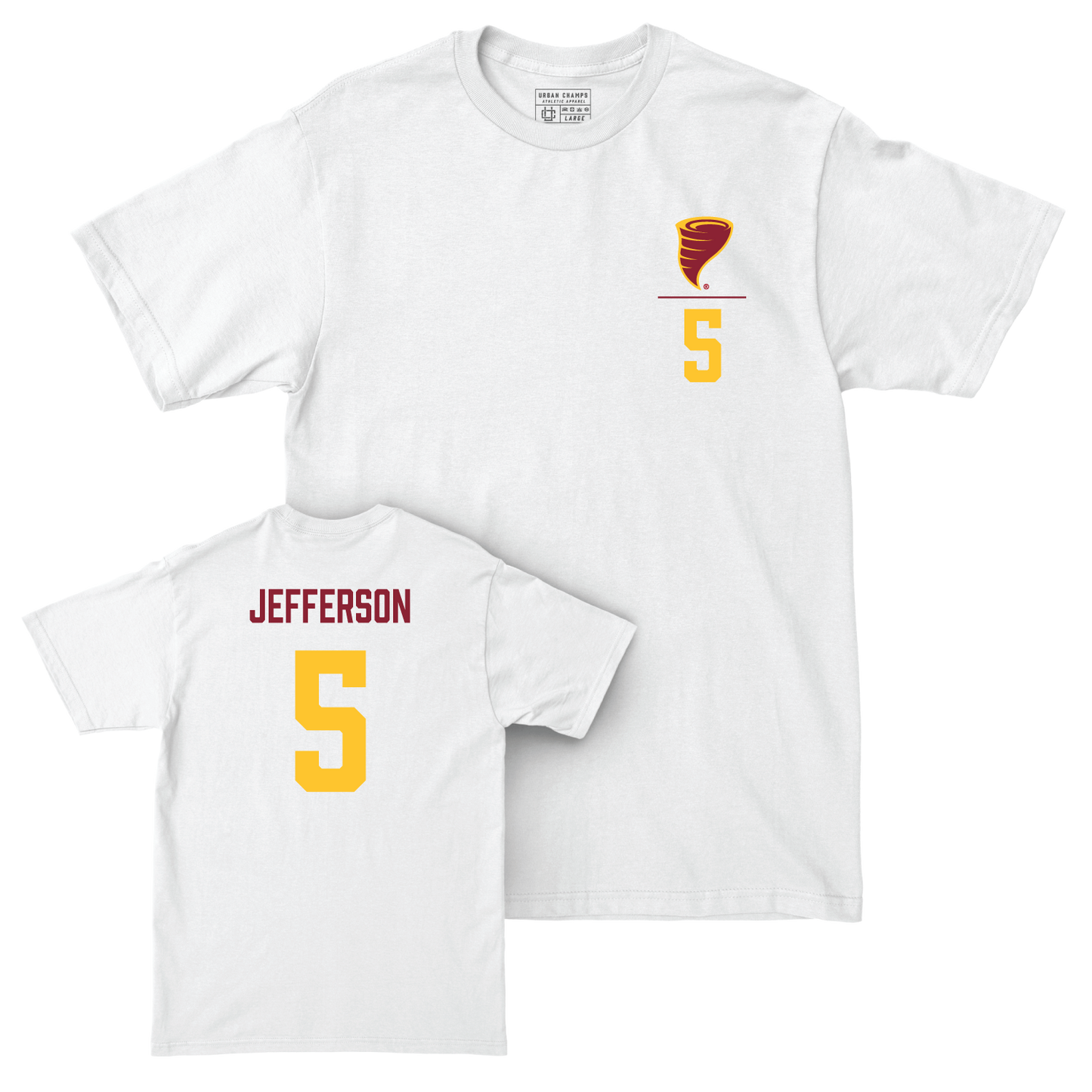 Iowa State Men's Basketball White Logo Comfort Colors Tee - Joshua Jefferson | #5