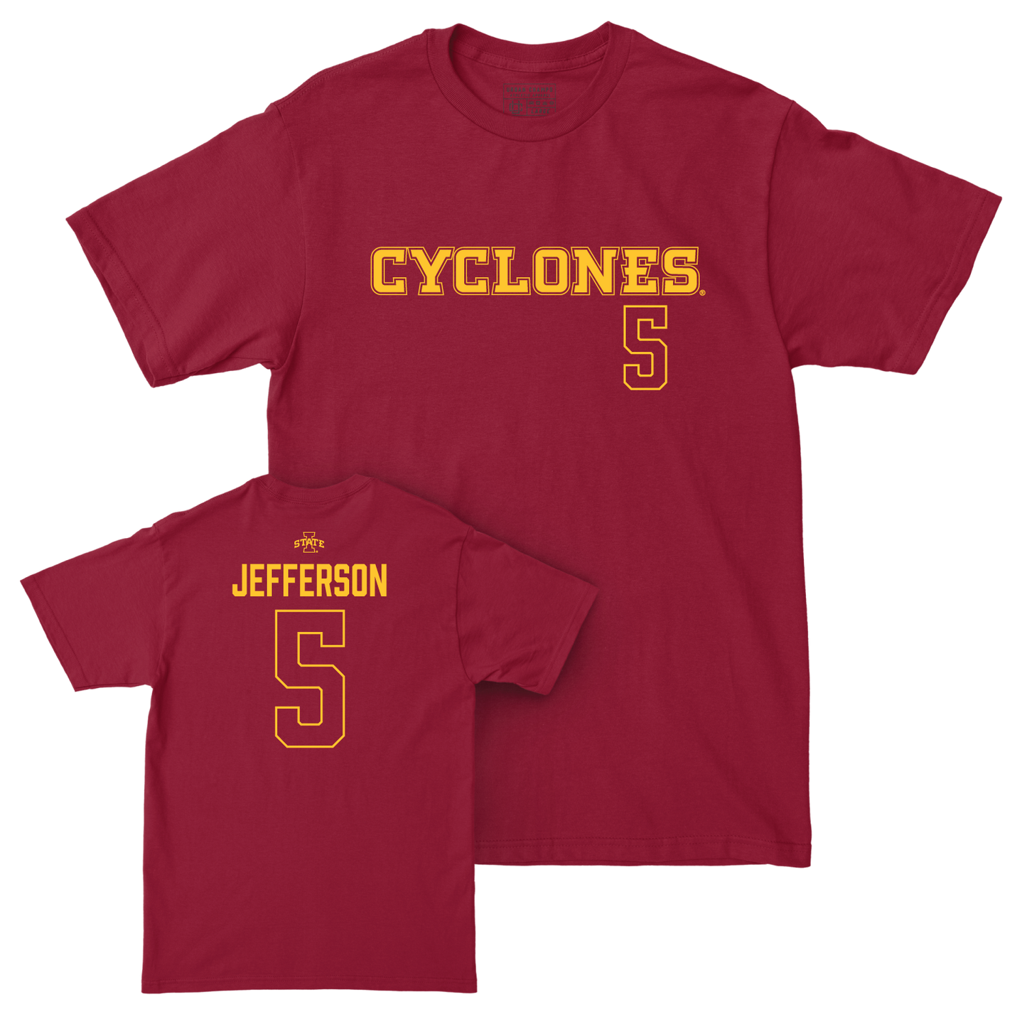 Iowa State Men's Basketball Cardinal Sideline Tee - Joshua Jefferson | #5
