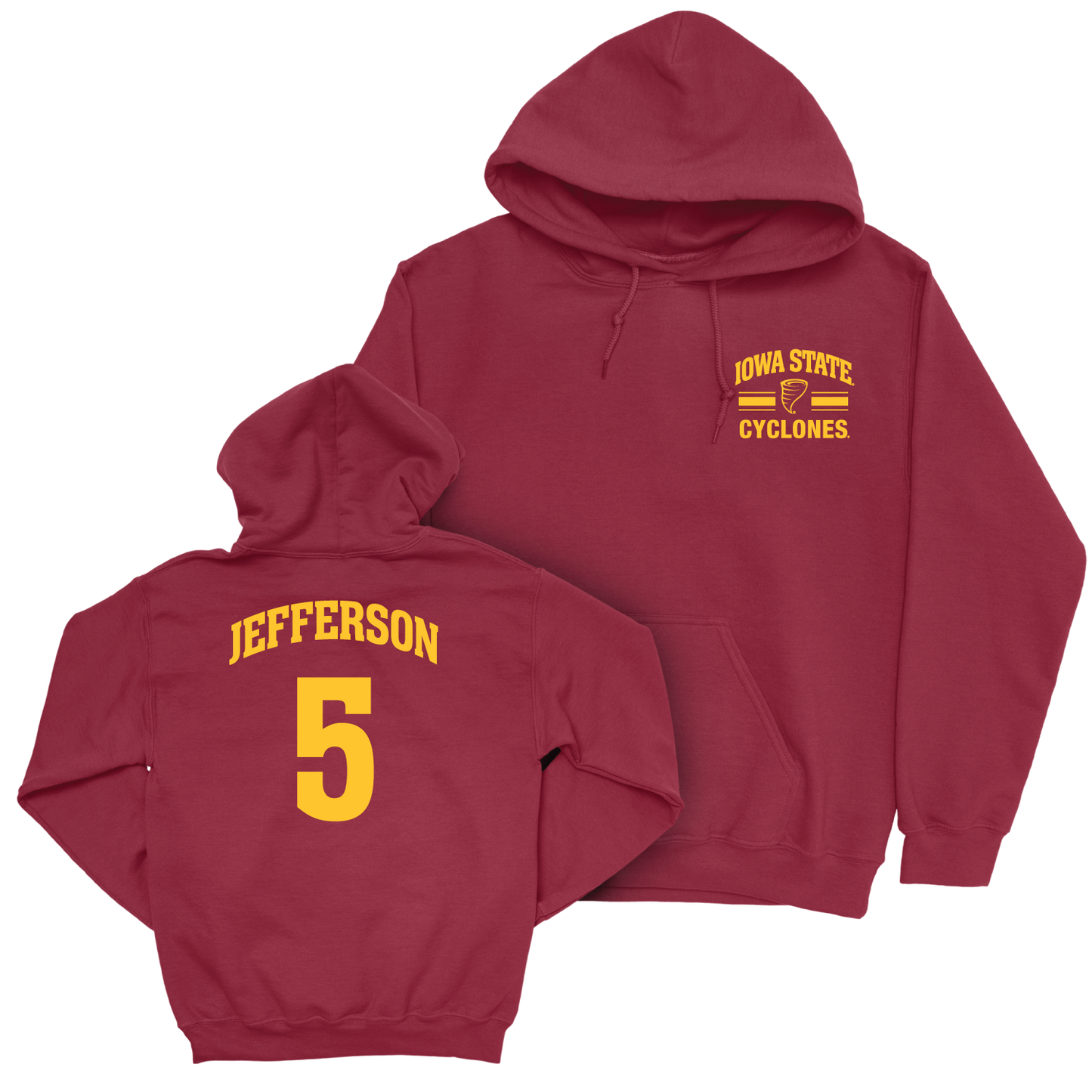Iowa State Men's Basketball Cardinal Victory Hoodie - Joshua Jefferson | #5