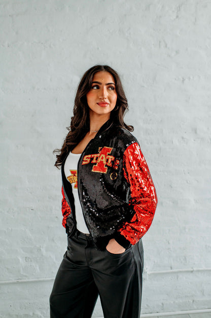 Iowa State Sequin Bomber Jacket