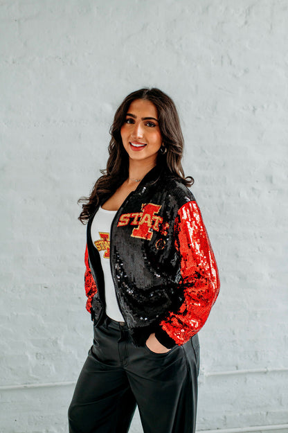 Iowa State Sequin Bomber Jacket