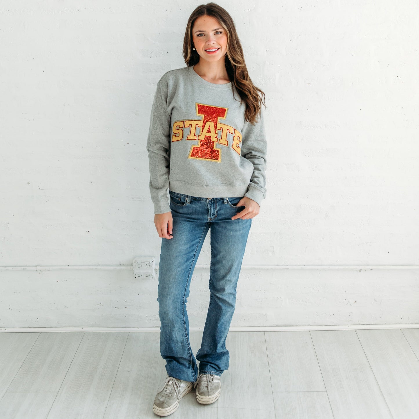 Iowa State Logo Sequin Women's Crewneck