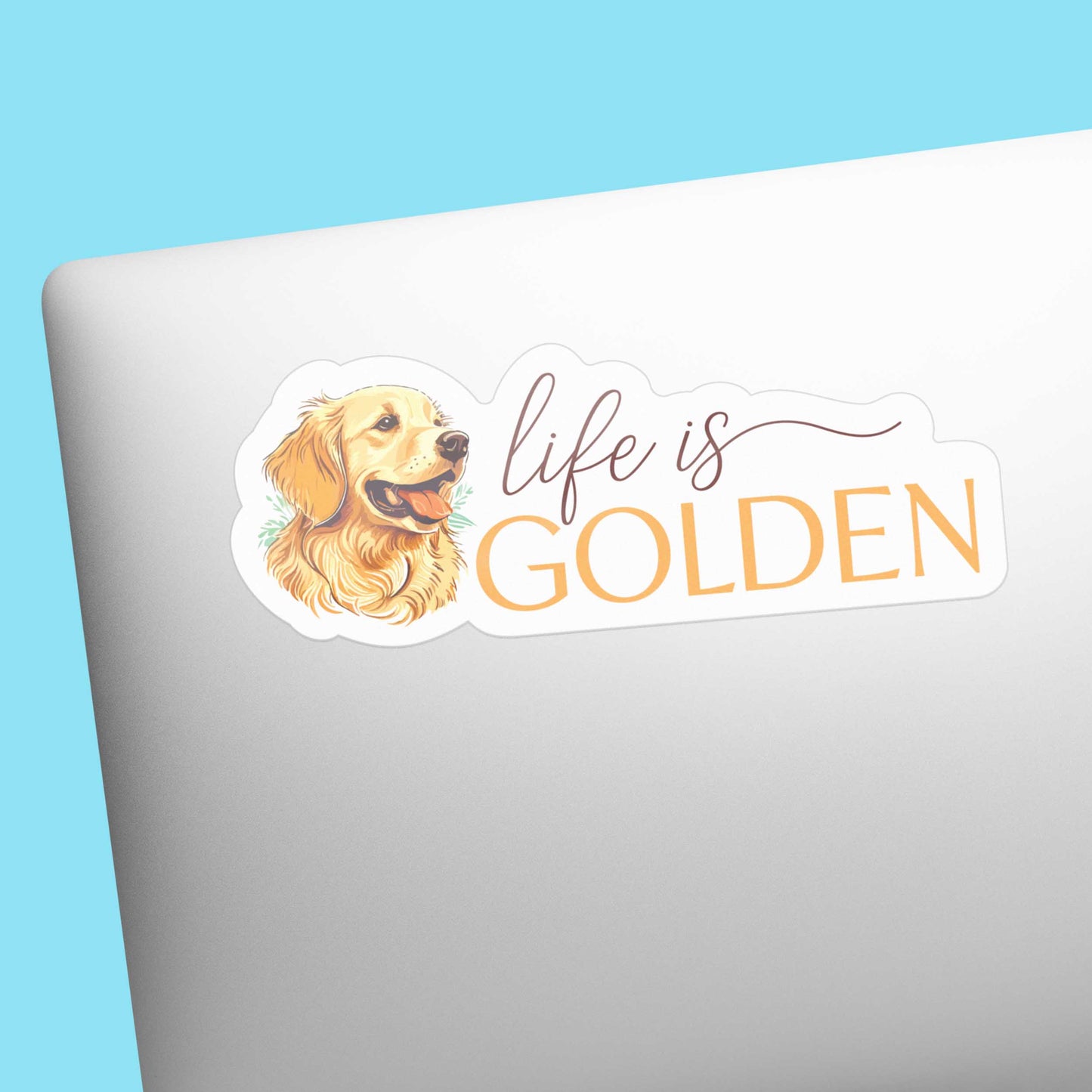 Life is Golden - Cute Golden Retriever Dog Sticker