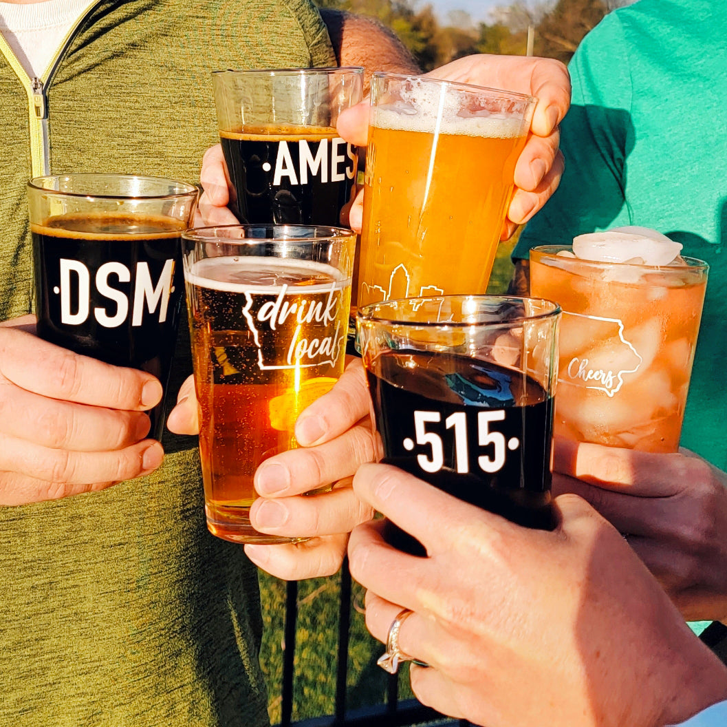 Iowa Beer Pint Glass