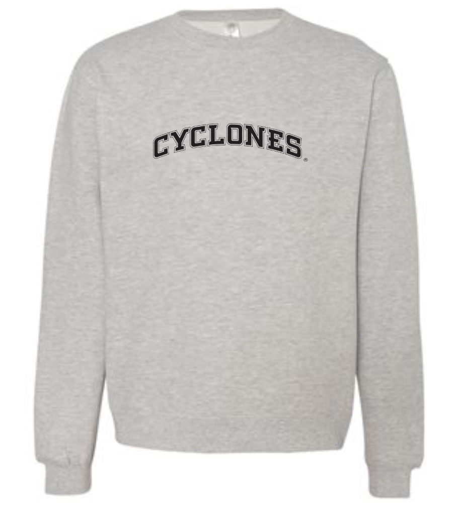 Cyclones Block Script - Midweight Crewneck Sweatshirt