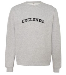 Cyclones Block Script - Midweight Crewneck Sweatshirt