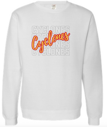 White - Cyclones Ripple - Midweight Crewneck Sweatshirt