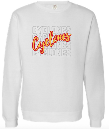 White - Cyclones Ripple - Midweight Crewneck Sweatshirt
