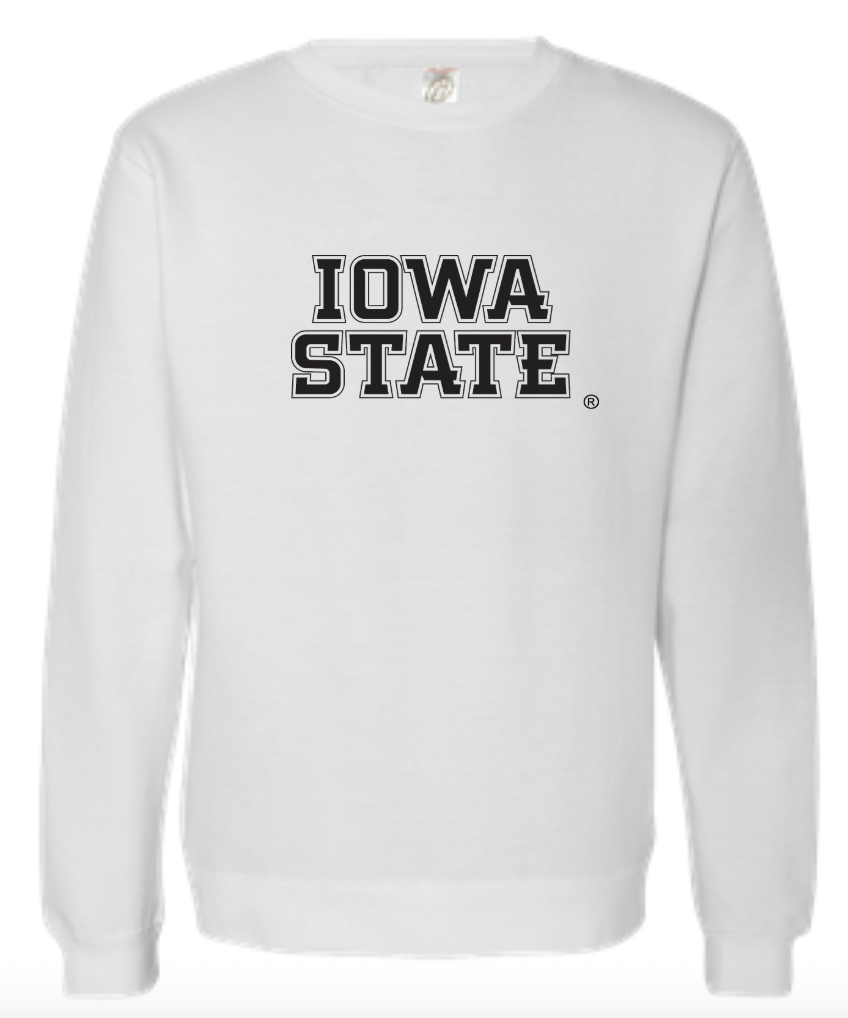Iowa State Block Script - Midweight Crewneck Sweatshirt