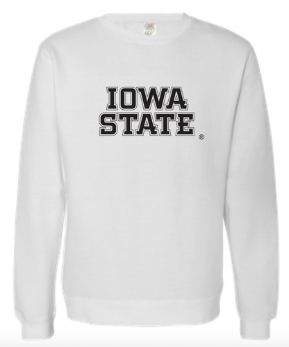 Iowa State Block Script - Midweight Crewneck Sweatshirt