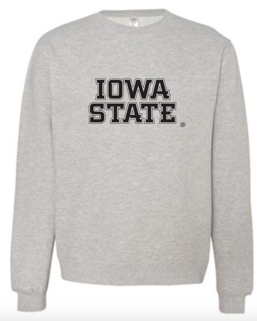 Iowa State Block Script - Midweight Crewneck Sweatshirt
