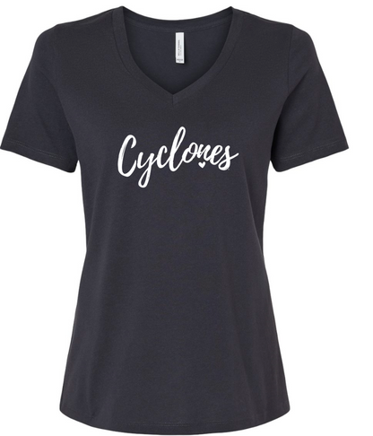 Cyclones with Heart - Women's Relaxed V-Neck Tee