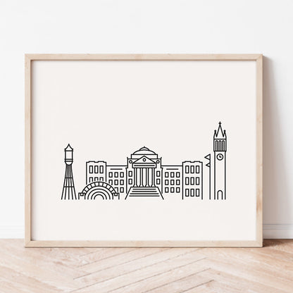 Ames, Iowa Skyline Line Art