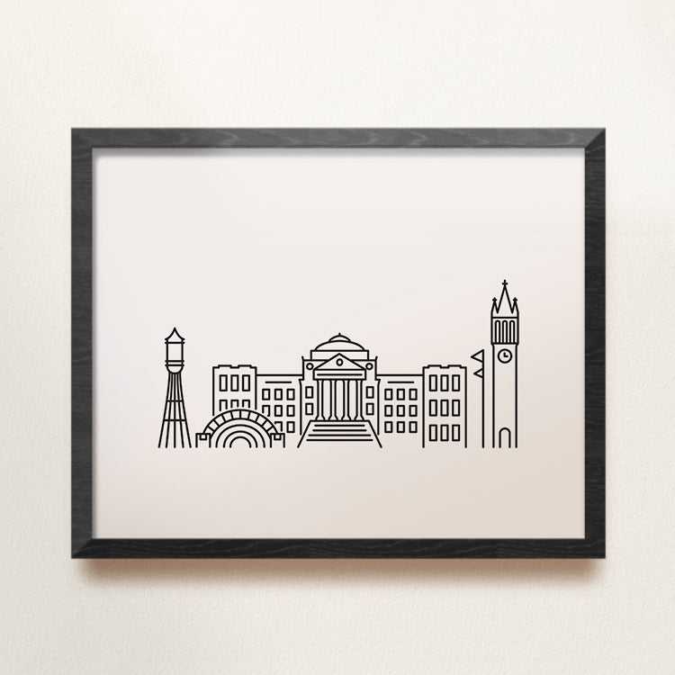 Ames, Iowa Skyline Line Art