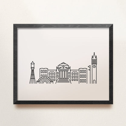 Ames, Iowa Skyline Line Art