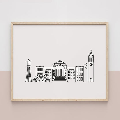 Ames, Iowa Skyline Line Art