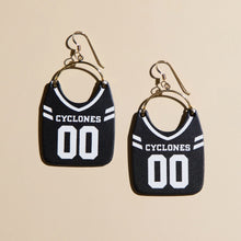 Black Iowa State University Football Jersey Earrings