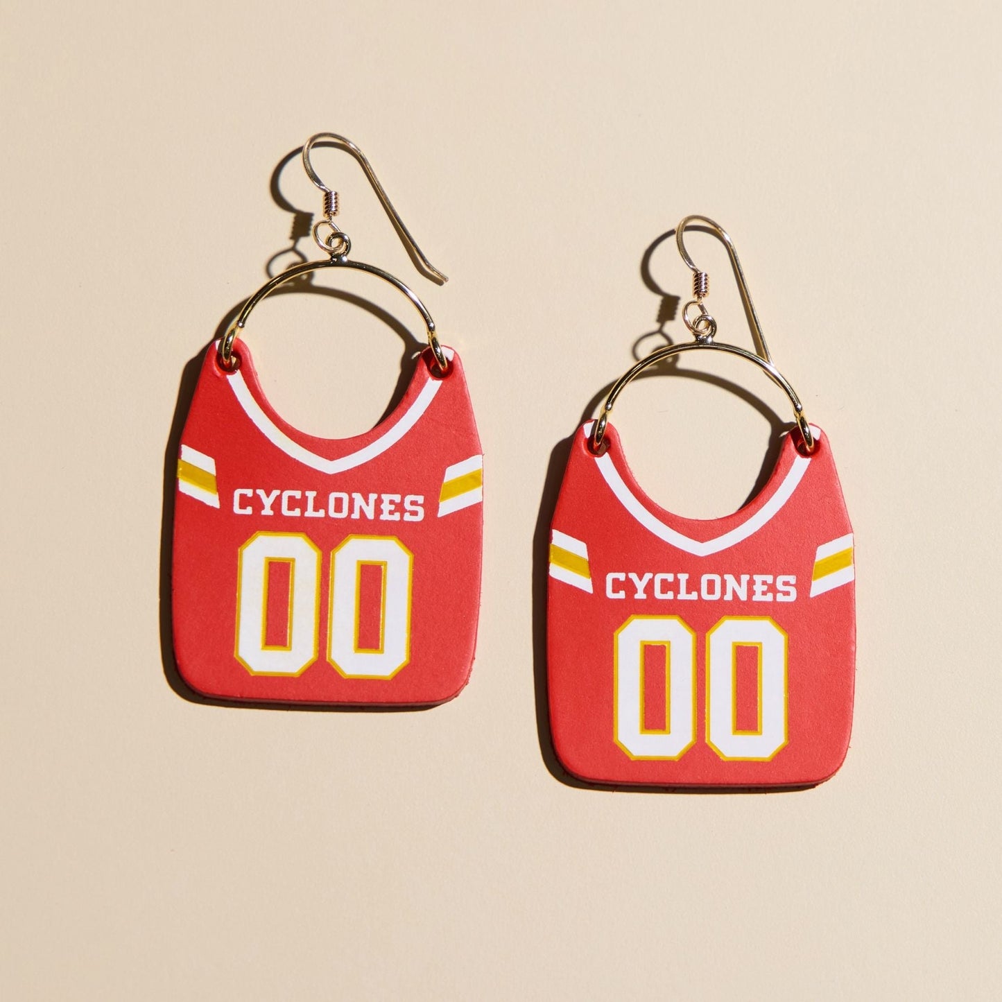 Cyclone Cardinal Iowa State University Football Jersey Earrings