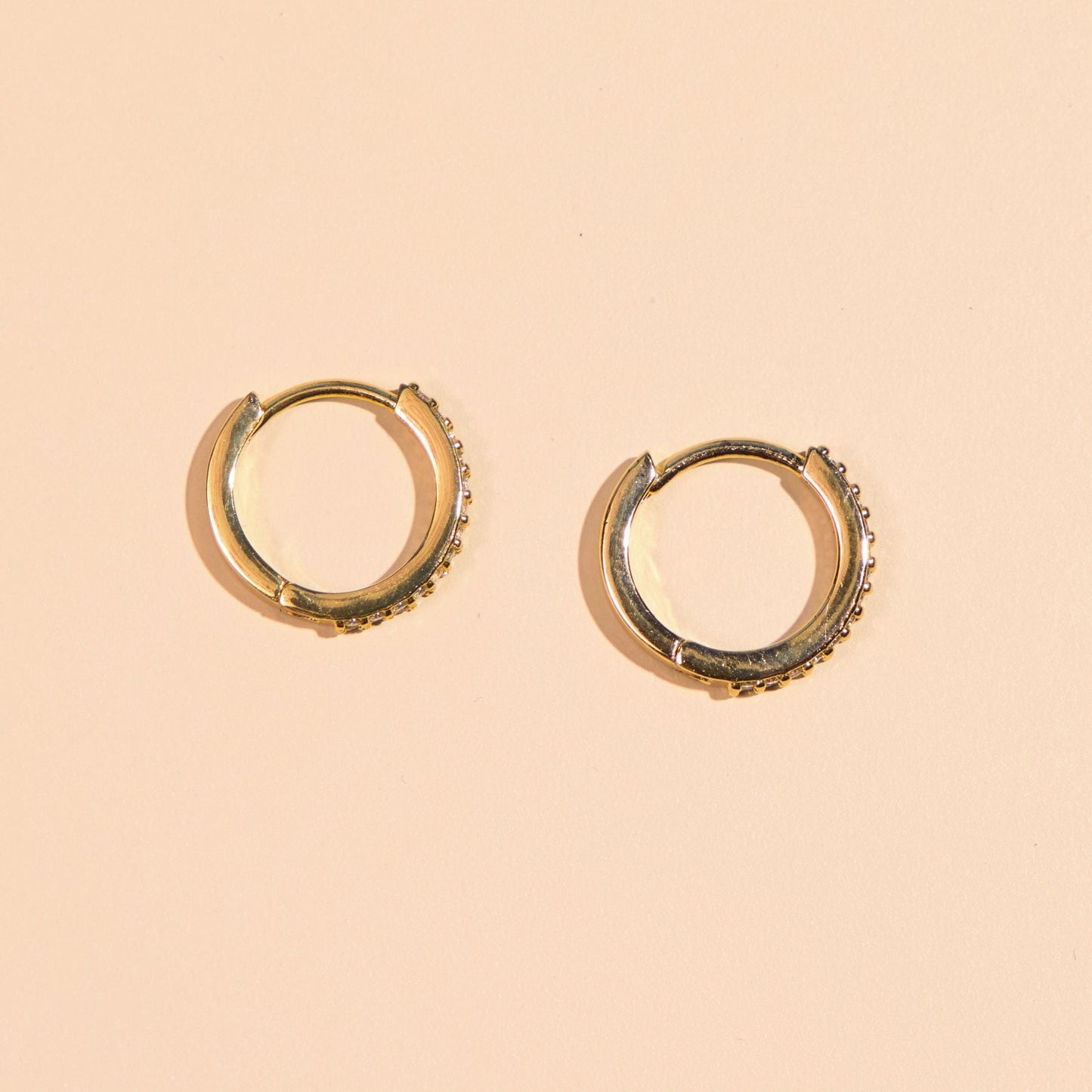 Double Pavé Huggie Earrings