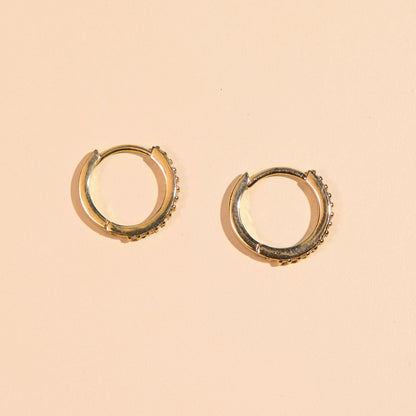 Double Pavé Huggie Earrings