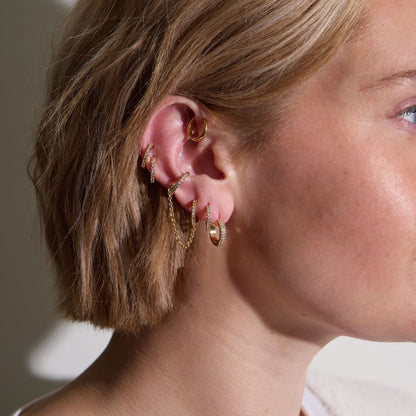 Double Pavé Huggie Earrings