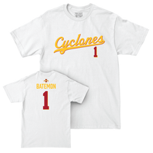Iowa State Men's Basketball White Script Comfort Colors Tee  - Jamarion Batemon