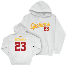 Iowa State Men's Basketball White Script Hoodie  - Blake Buchanan