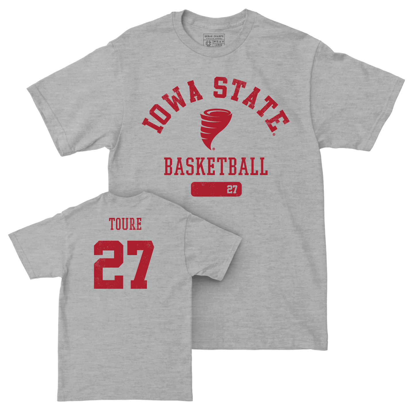 Iowa State Men's Basketball Sport Grey Varsity Tee  - Killyan Toure