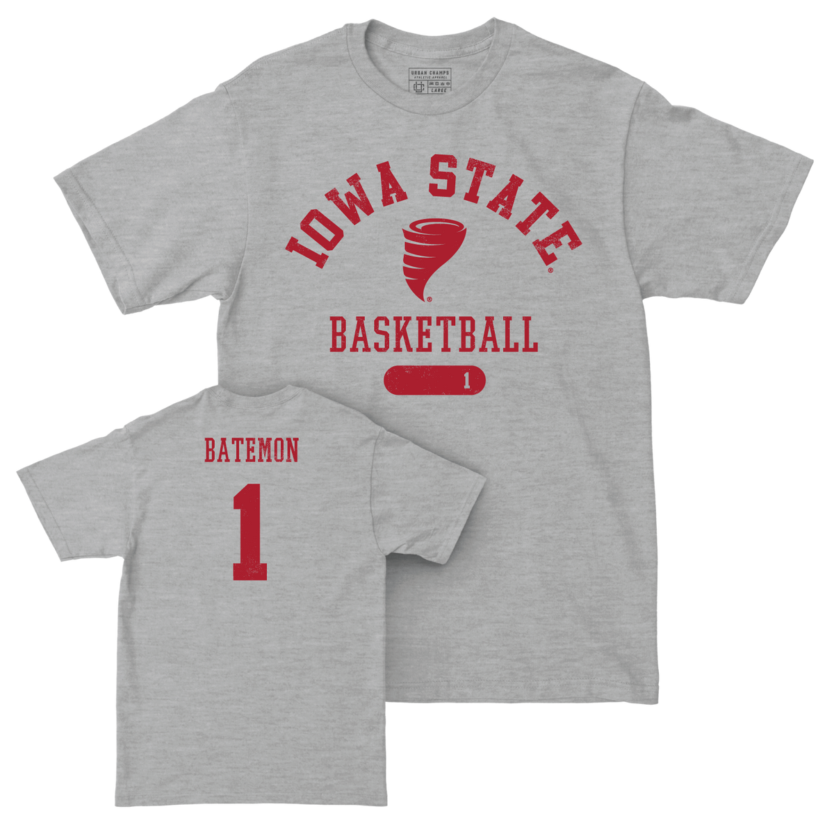 Iowa State Men's Basketball Sport Grey Varsity Tee  - Jamarion Batemon