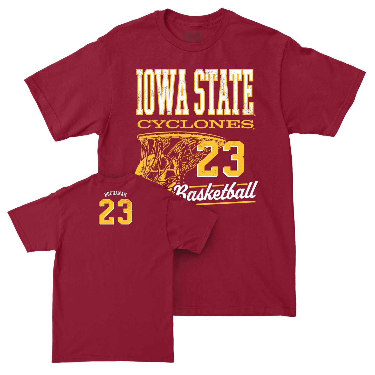 Iowa State Men's Basketball Crimson Hoops Tee   - Blake Buchanan