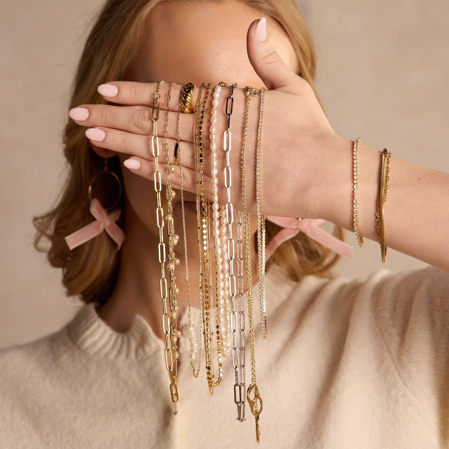 Gold Waterproof Double Layer Saturn Chain Necklace