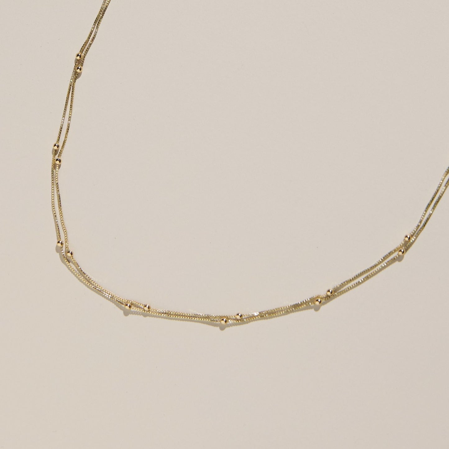 Gold Waterproof Double Layer Saturn Chain Necklace
