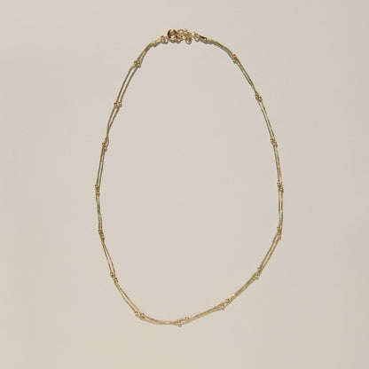 Gold Waterproof Double Layer Saturn Chain Necklace