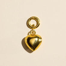 Gold Puffy Heart Charm
